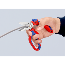 Load image into Gallery viewer, Knipex 95 05 20 SB Angled Electricians' Shears with Multi-Component Grip, 160 mm