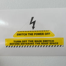Load image into Gallery viewer, Electrical safety sticker Free with any purchase or 1.20 for delivery