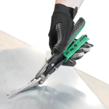 Load image into Gallery viewer, Malco Long Cut AVs® Metal Cutting Snip, Right Offset, 2-1/4″ Cut Length – Green Grip AV73