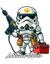 Load image into Gallery viewer, trooper addicted to tools sticker