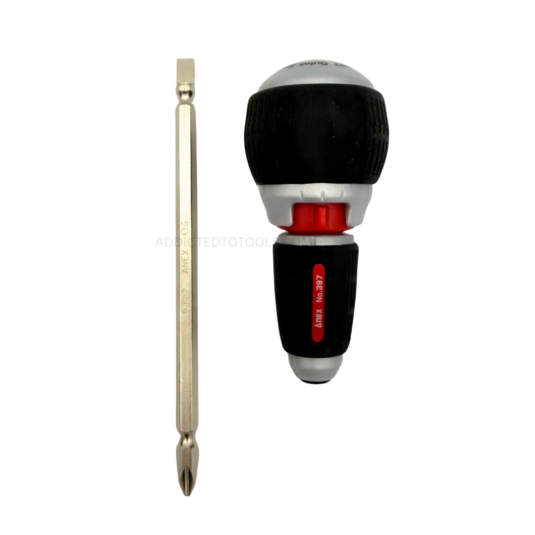 Bundle - Anex Ratcheting Interchangable Ball Grip Screwdriver. 397