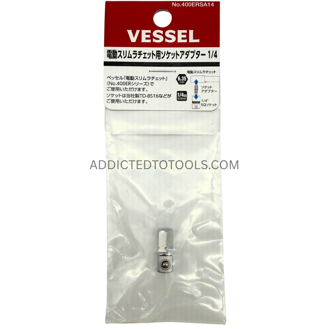 VESSEL 400ERSA14 Electric Slim Ratchet 1/4 Socket Adapter