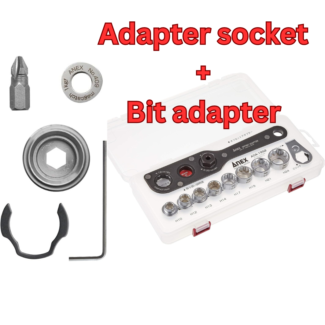Anex AOA-19S2 Offset Adaptor Socket Set 12 Pieces + AOA-19BAS ...