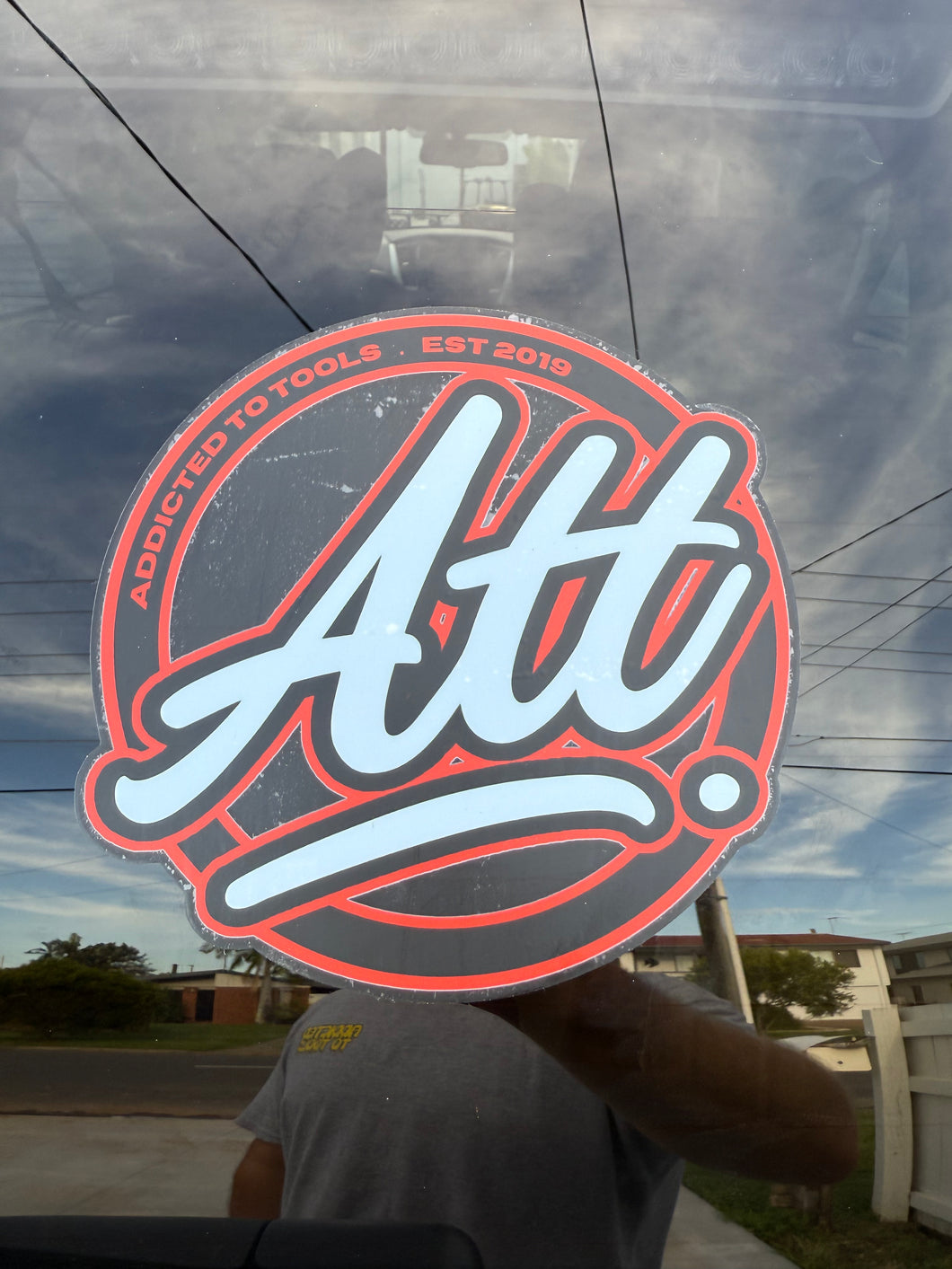 Addicted to Tools Large Clear Circle Sticker