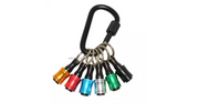 6pcs 1/4Inch hex shank bit holders with carabiner keychain