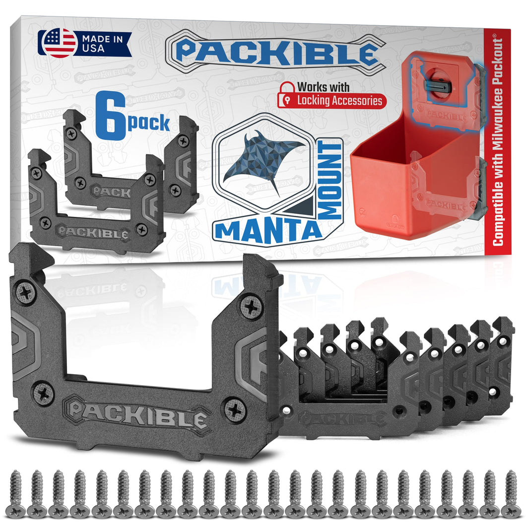 Manta Mounts - Mounting Cleats compatible with Milwaukee Packout® locking packout accessories